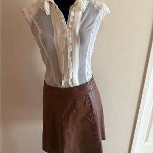 PJK Patterson J. Kincaid Brown Asymmetrical Skirt